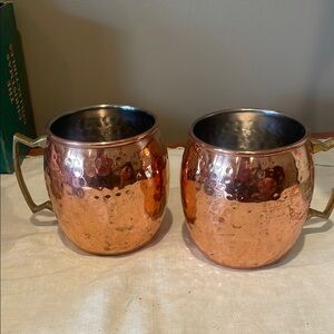 Hammered Copper Moscow Mule Mugs